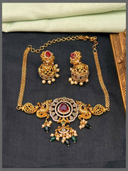 Beautiful Peacock and Flower Necklace - NN00799