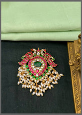 Beautiful Peacock Kundan Pendant - KP00184