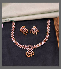 Beautiful White Stone Necklace In Nakshi - NN00807