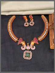 Antique Elelphant Necklace In Nakshi - NN00809