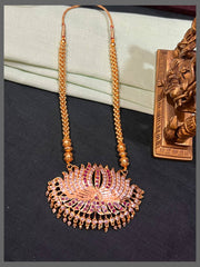 Beautiful Nakshi Chain With Lotus Pendant - NN00815