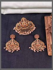Beautiful Lakshmi Pendant With Earings - NP0099