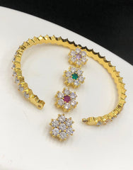 Changeable Daimond Replica Openable White Stone Bangle - BG00623