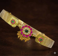 Flower Pattern Pota Stone Waist Belt - WB0034