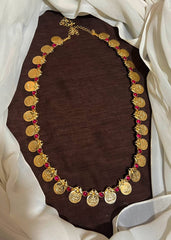 Panchaloham Kaasu Haram With Ruby Stone - NH00500