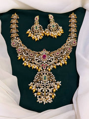 Elegant Antique Finish White Stone Set - NN00132