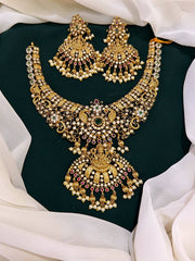Gold Finish Lakshmi Necklace - NN00138