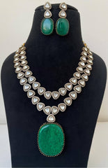 Victorian Haram with EMerald Stone Pendant - VH0038
