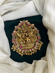 Shiva Parvathi Jadau Pendant - KP00131