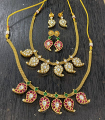 Double Sided Mango necklace with Earrings - NN0087