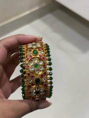 Jadau Bangle Gold Copy Screw Open - BG007 size