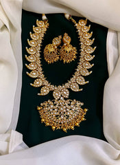 White Stone Mango Bridal Combo with Gold Beads - BC002