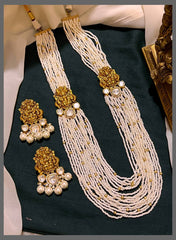 Beautiful Multilayer Pearl/Beads Haram with earrings - PB00437