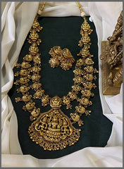 Exquisite Double layer Nakshi Haram with Matching Jhumka Earrings – NH00365