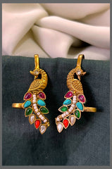 Colorful Peacock Bugadi in Kundan - BU00159