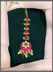 Jadau Kundan Rain Drop Chain With Moon Drop Down - HA0010