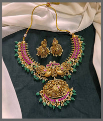 Rich Peacock Necklace in Kundan - KN00521