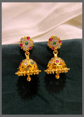 Antique Jhumki Earring in Nakshi - NE00533