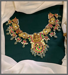 Silver Replica Nakshi Jadau Set - KN00580