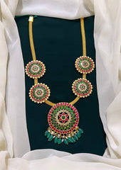 Beautiful Antique finish with pearls in Jadav Haram - KH00110