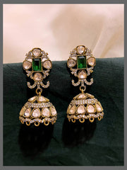 Rich white Stone Jhumki Earring in Diamond - DE006
