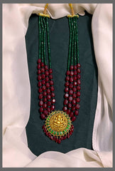 Double Colour Pearl Haram with Lord Ganesh Pendant - PB00284