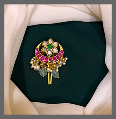 Flower Chand bali Jada Billa - HA00108