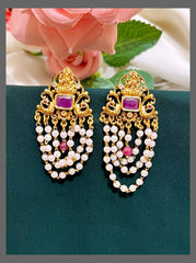 Beautiful Lakshmi Hanging With White Pearl - NE00395