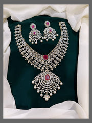 Classy Daimond Look Alike Haram with earrings - DH001