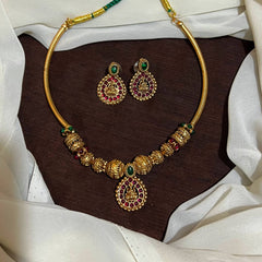 Kante Kempu Pendant With Earings - NN00750