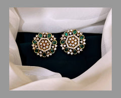 Emerald Flower Stud in Nakshi - NE0159
