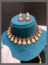 Coral with White Stone Neckalce in Victorain - VN00165