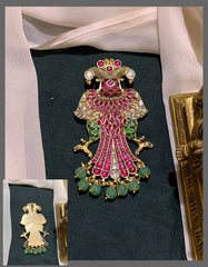 Standing Gandaberunda Kundan Pendant - KP00176