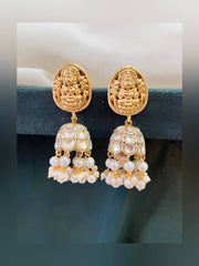 Beautiful White Jadau Kundan Earring Jimika- KE00101