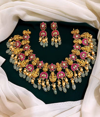 Jadav Kundan Lakshmi Necklace with Earring - KN00100