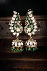 Emerald Peacock in Naskhi Earring - NE00137