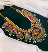Mango with Rice Pearl Haram in Jadau Kundan with Pendent - KH0070