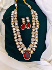 Elegant Victorian Ruby Haram and Earring - VH0040