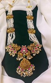 Lakshmi in White Pearl Haram in Jadau Kundan - KH00116