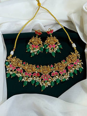 Lakshmi Choker with Peacock in Jadau Kundan - KN0059