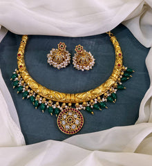 KEMPU Antic Kante with Emerald Beads- NN0082