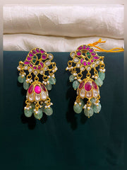 Multi Peacock Jimikki in Kundan - KE00137