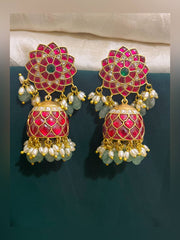 Jadau Flower Jimikki in Kundan - KE00139
