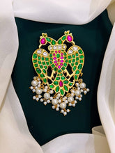Double Head peacock pendent in Kundan - KP0061