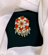 Coral Pendent in Kundan - KP0071