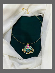 Turquoise Pendant Invisible Necklace - KN00164