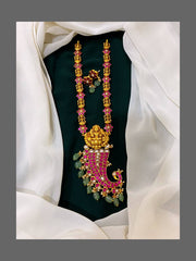 Jadau Lakshmi in Tiger nail pendant with strawberry beads - KN00190