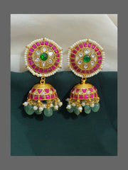 White Pearl Jimikki in Kundan - KE00185
