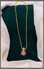 Gold Polish Lakshmi Ruby Pendant - NN00228