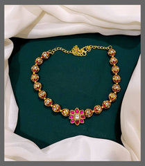 Jadau Ball Necklace - KN00372 pre book 5-7 days